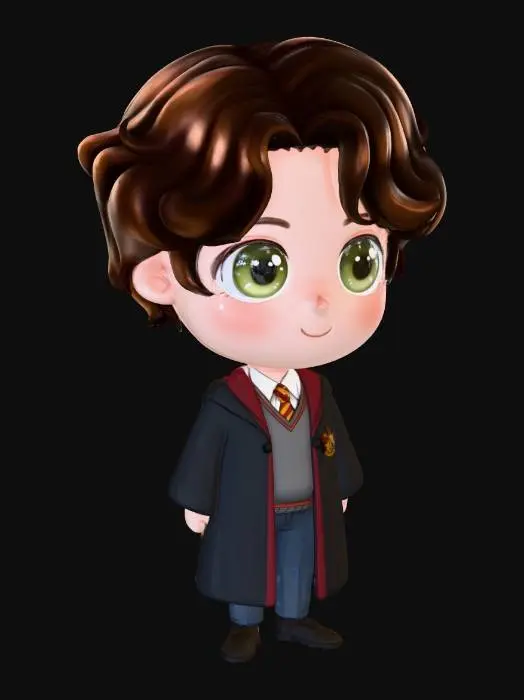 3D model for Chibi Wizard in Uniform