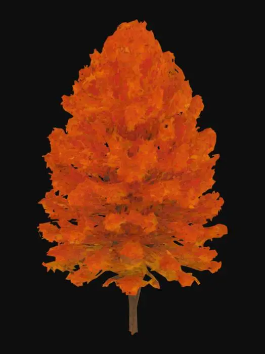 3D model for autumn tree with different autumnal leaves, Polished, Highly Detailed, Ultra Realistic, Highly Detailed, Stylized, Game Assets,