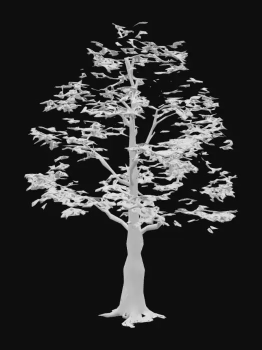 3D model for autumn maple tree with different autumnal leaves, Polished, Highly Detailed, Ultra Realistic, Highly Detailed, Stylized, Game Assets,