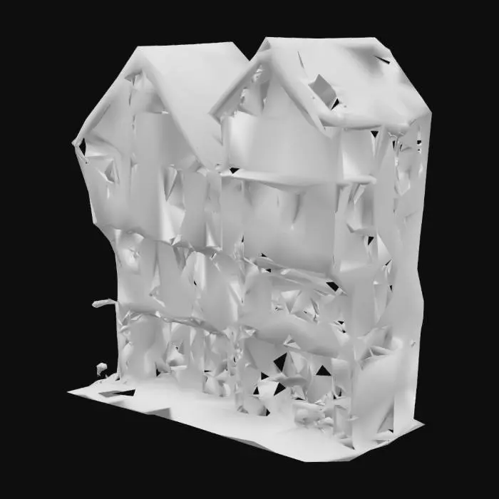 3D model for mostly white medieval tudor style house. ultra realistic.