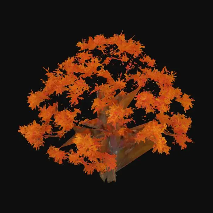 3D model for autumn maple tree with different autumnal leaves, Polished, Highly Detailed, Ultra Realistic, Highly Detailed, Stylized, Game Assets,