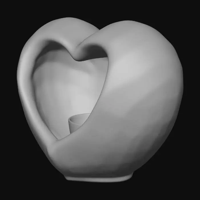 3D model for I want a tea light shaped like a heart for a grave where my mother is burried, it must be simple and sweet