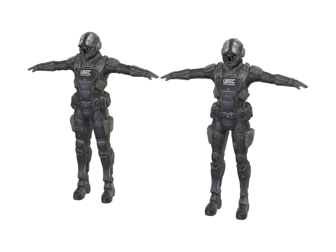 Model 3D UESC aerospace colony pilots - Tacticalsuit, dibuat oleh AI