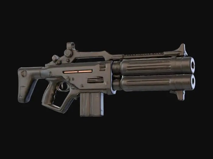 3D model for Dual-Barrel Tactical Launcher, #PBR#