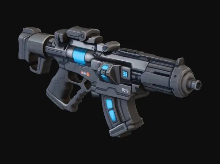 3D model for rifle de combate futurista