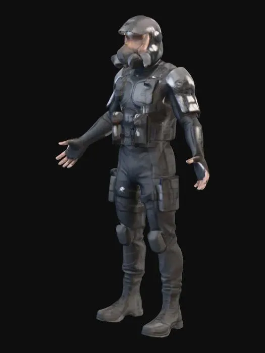 3D model for GAO C11 03 Black Ops Tactical Soldier
