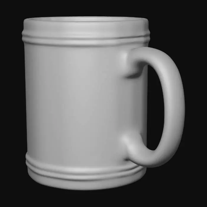 3D model for create a mug with the logo of NATO, with 70s style, using also strips similar to space and 70s minimalism
