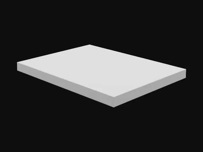 3D model for Futuristic showroom ceiling light, rectangular LED panels, bright white glow, metallic frame.

