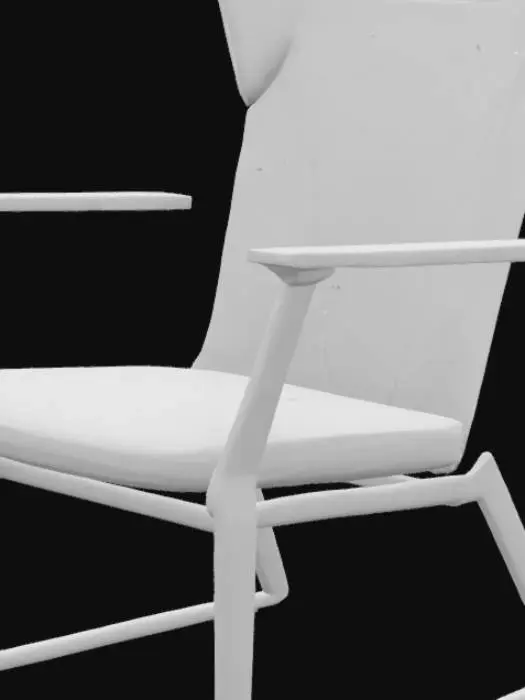 3D model for Make me a hauga chair that is silver with sharp edges and take example of the Ikea website
