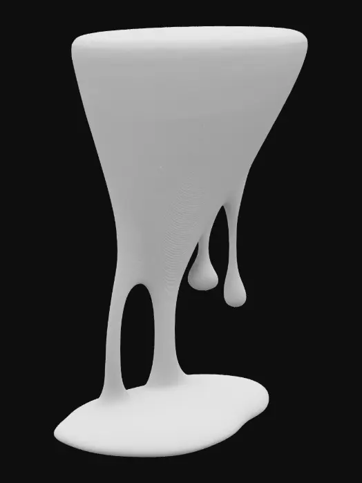 3D model for chocolate melting on white wall