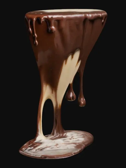 3D model for chocolate melting on white wall