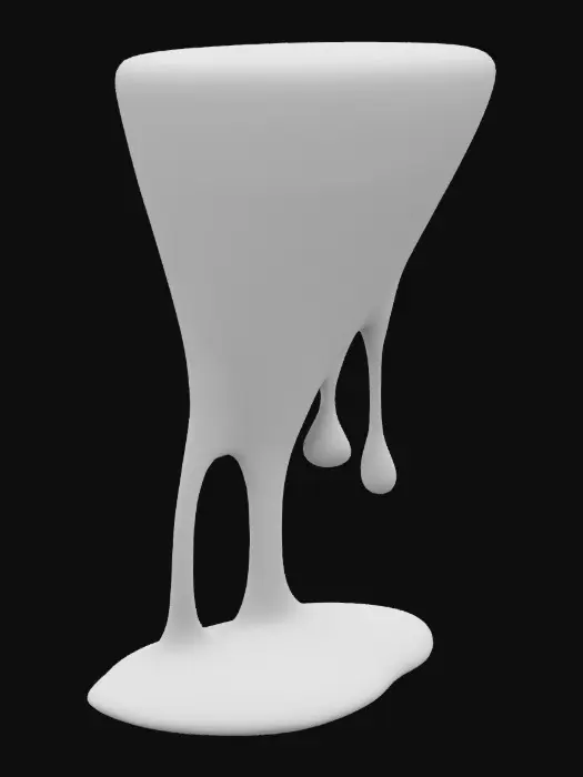 3D model for chocolate melting on white wall