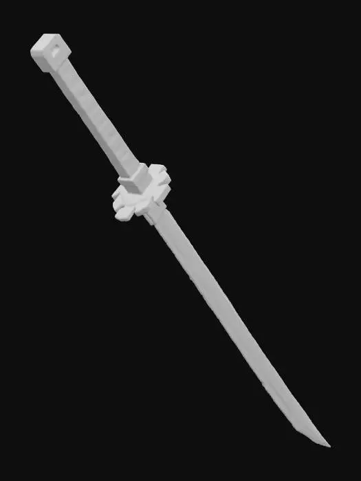 3D model for Create a minecraft styled, detailed, animated katana.
