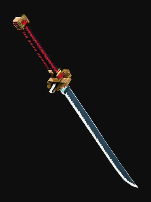 3D model for Create a minecraft styled, detailed, animated katana.