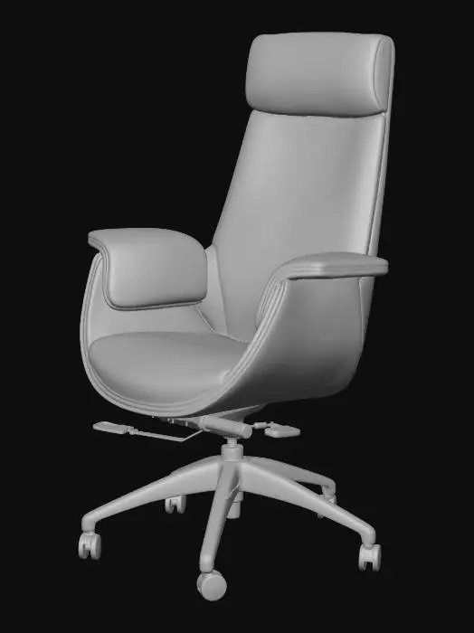 3D model for Cream Leather Executive Chair