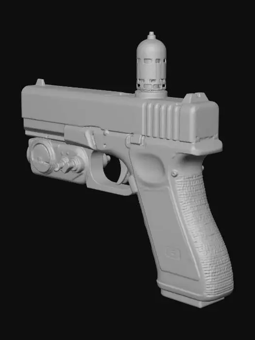 3D model for 레트로 스타일의 글록 권총을 제작해