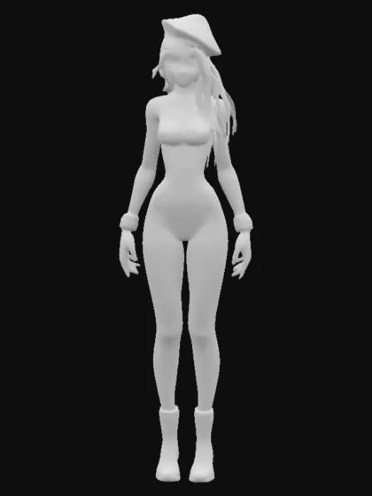 3D model for female character, cammy, street fighter 5, green leotard, camo tattoo, beret, standing in an A-pose. Style: Hyper-realistic, high-poly model with a fusion of modern street fashion and advanced technology.