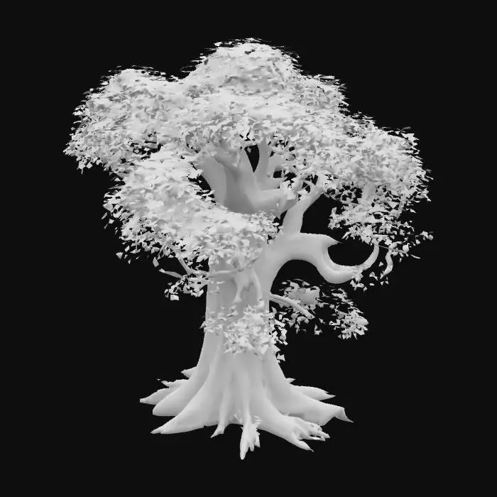 3D model for mahogany tree, professional, unreal, Game Assets, Highly Detailed, Ultra Realistic,