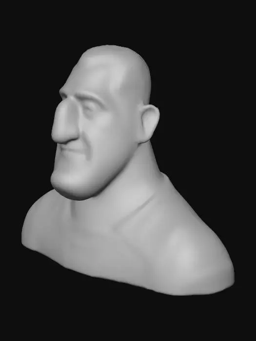 3D model for Contemplative Man with Guitar