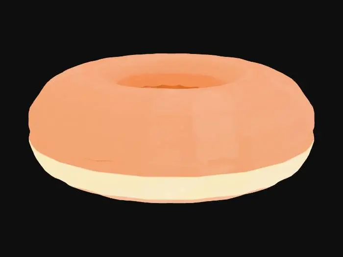 3D model for a low poly glazed donut