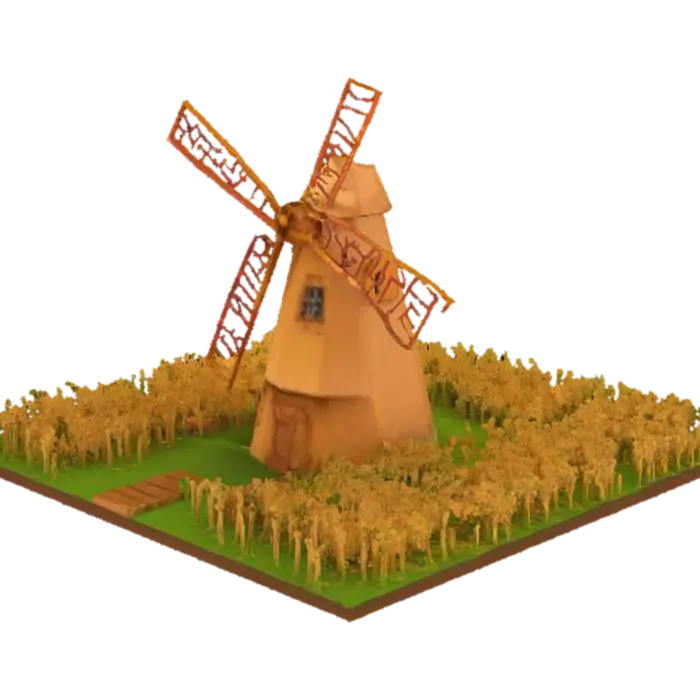 Modelo 3D de Windmill Harvest, gerado por IA