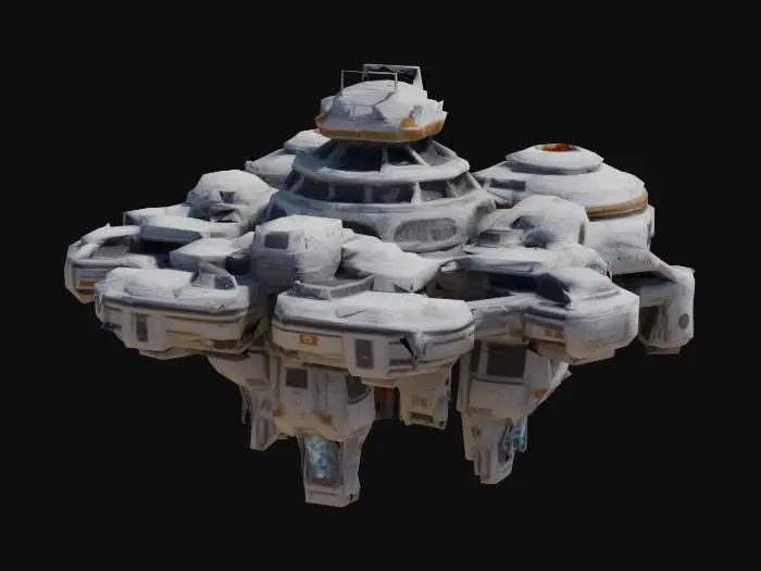 3D model for A highly detailed scifi orbital space station. large scaled spaceship docking port. outpost capable of supporting a large population.  