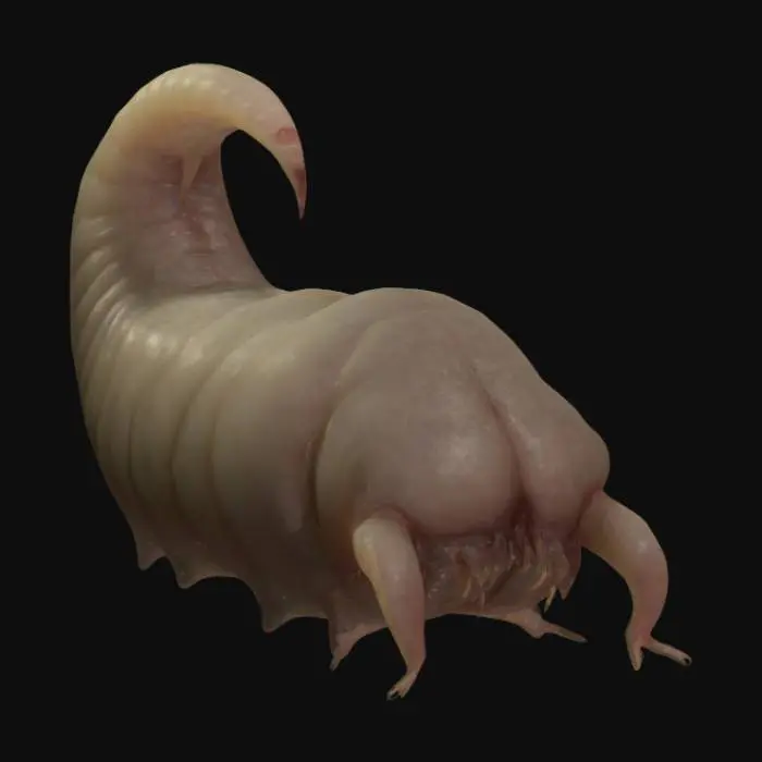 3D model for A-pose, Full Body, Symmetrical Body, 
 killer maggot