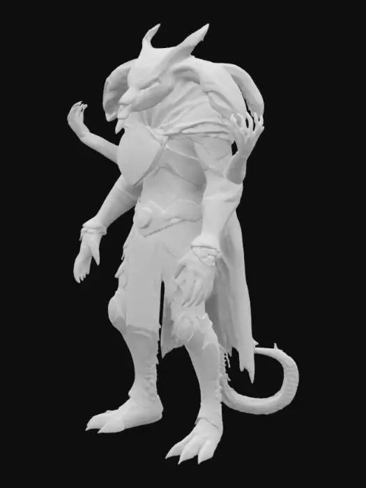 3D model for мутан у якого 3 голови 6 рук а ноги як у змії і він в защиті як  древне греческий солдат 
