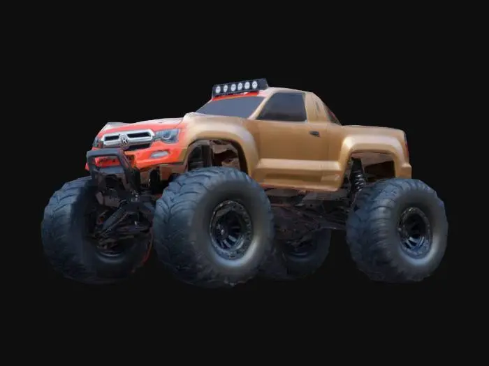 3D model for rc truck, off road, large wheels, 4 wheel drive, trophy truck body, Highly Detailed