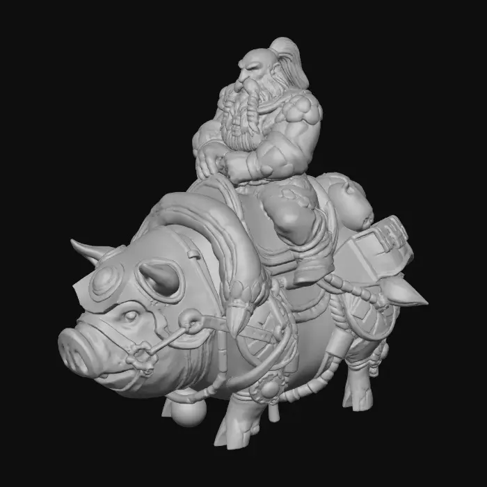 3D model for Dwarf on a Guardian Boar