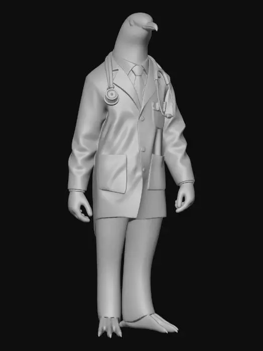 3D model for Pigeon-Headed Doctor in Hallway