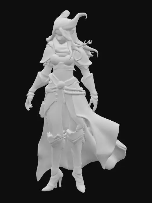 3D model for heavily cool detail randomly generated female character
