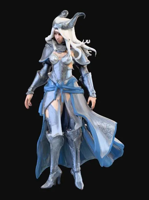 3D model for heavily cool detail randomly generated female character