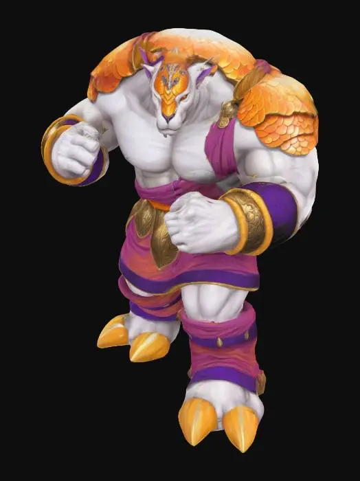 3D model for Rand from Breath of Fire II video game, armadillo-like warrior,