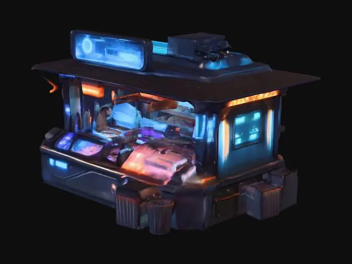 3D model for Neon Market Stall