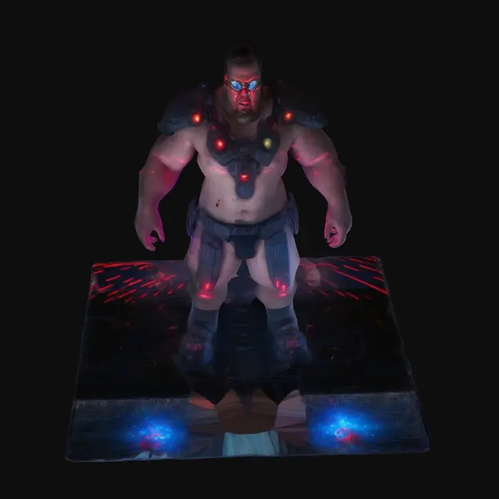 3D model for a big man with lasers in his eyes