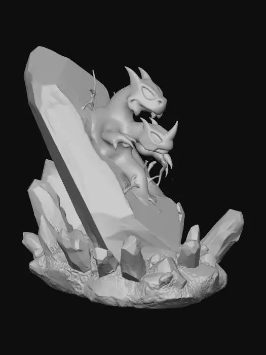 3D model for 첫번째 이미지의 캐릭터를 2번째 이미지처럼 크리스탈 안이 아니라 얇은 크리스탈에 튀어나오게 해줘 3번째 이미지의 받침대를 추가해줘 받침대도 원형이 아닌 타원형으로 앞뒤로 얇게 부탁해