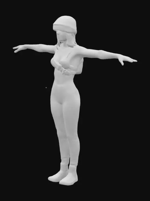 3D model for create clothes of the future that women with backpack will wear, clothes should be stylish and cool but made from environmentally friendly material or fabric 
T-pose