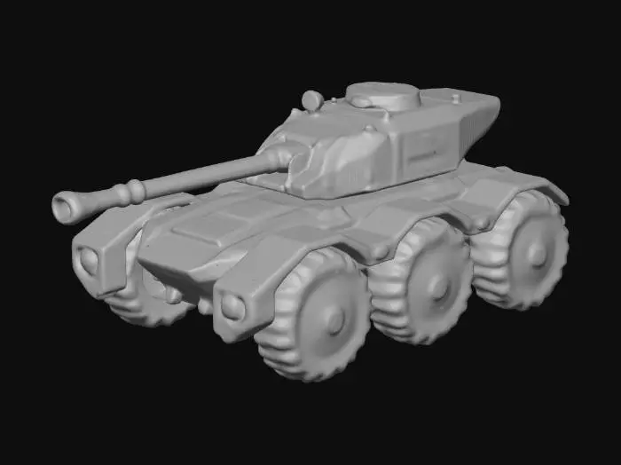 3D model for scifi self propelled artillery vehicle