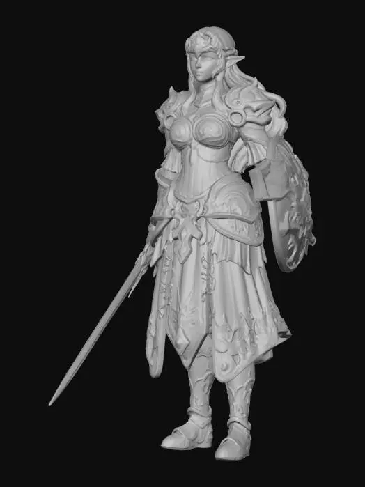 3D model for Elven Warrior Princess