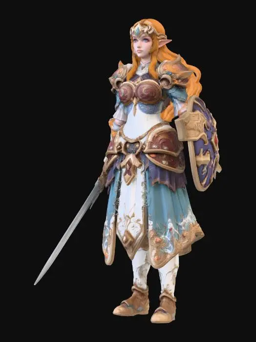 3D model for Elven Warrior Princess
