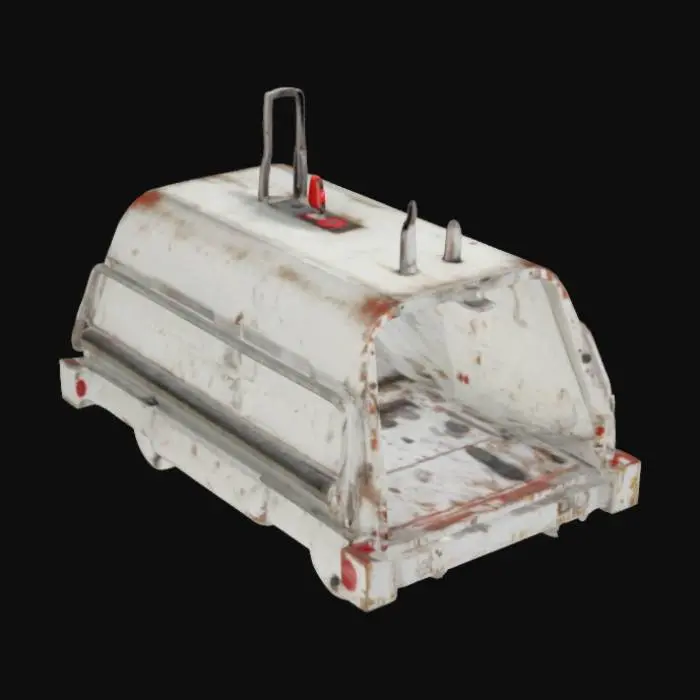 3D model for Лифтовая платформа, с кнопками, 9 из десяти сломаны, на оставшейся кнопке должна быть стёрта белая краска (кнопка красного). На текстуре лифта должна быть видна в некоторых местах ржавчина (в углах перил, например). Также должна быть установлена лампочка сверху (лифт открытого типа, видно внутренности). Лифт должен ехать по рельсам (сделай внизу колёсики). Также лифт должен быть пыльным, для ощущения того, что он долго не использовался.