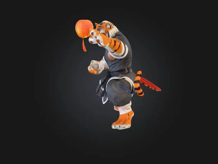 3D model for Tiger Warrior, #PBR#