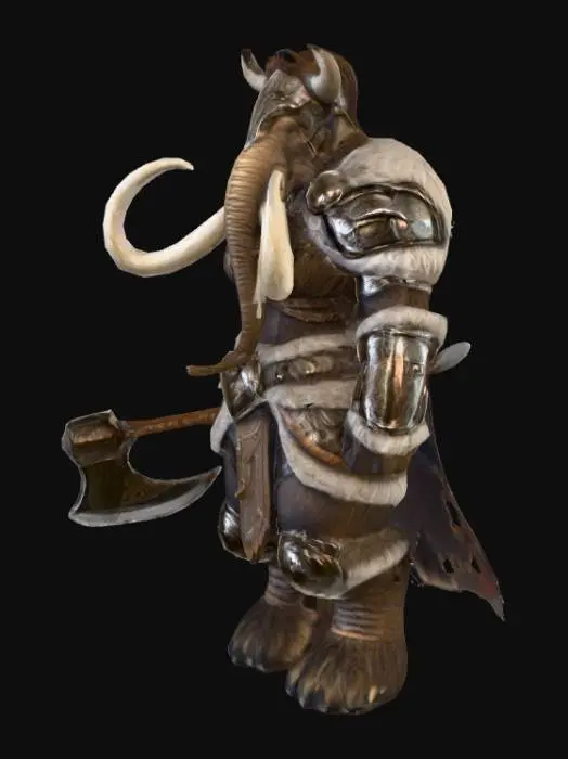 3D model for Mammoth Warrior in the Mountains