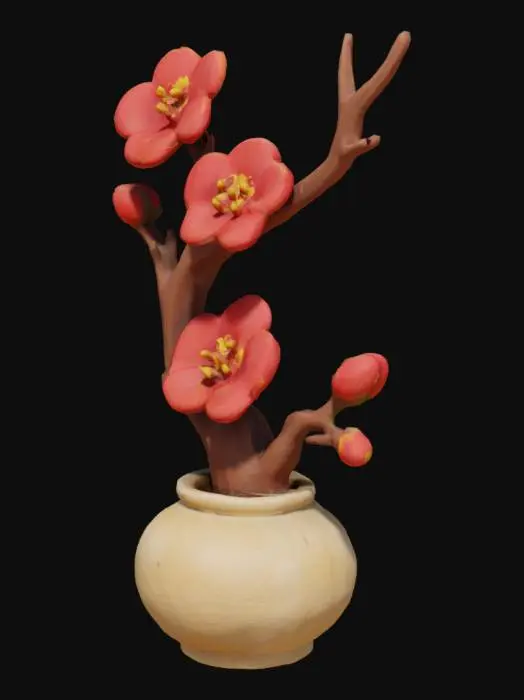 3D model for Cozy Armchair with Floral Cushion