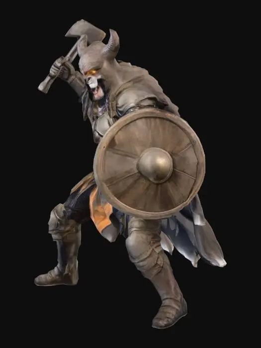 3D model for Bloodbound Horned Warlord