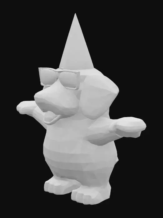 3D model for cute voxel golden retriever wearing yellow party hat, friendly face, neutral t-pose, no scene, wear sun glass