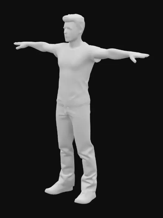 3D model for Homem, 30 a 40 anos, roupa casual, Ultrarrealista, Altamente Detalhado, T-pose, Corpo Inteiro, Corpo Simétrico