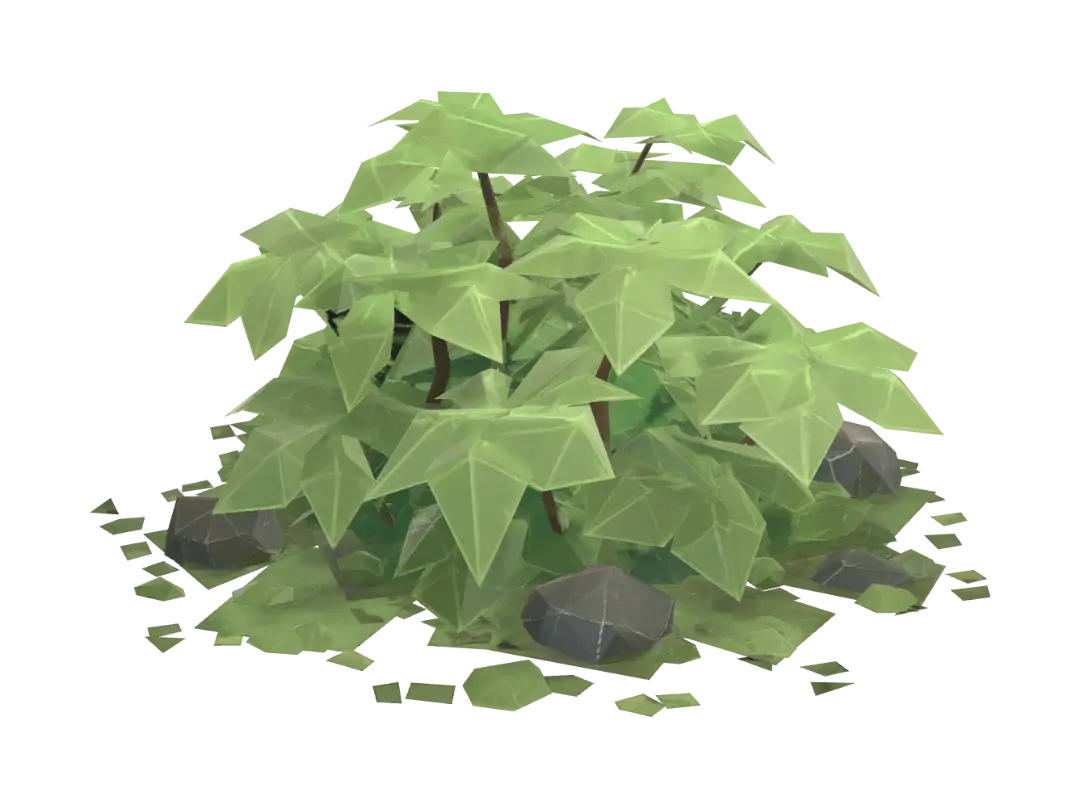 Modelo 3D de Low-Poly Starleaf Bush - Model, gerado por IA