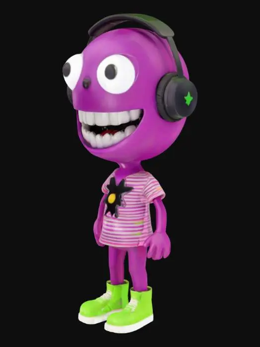 3D model for Groovy Purple Character